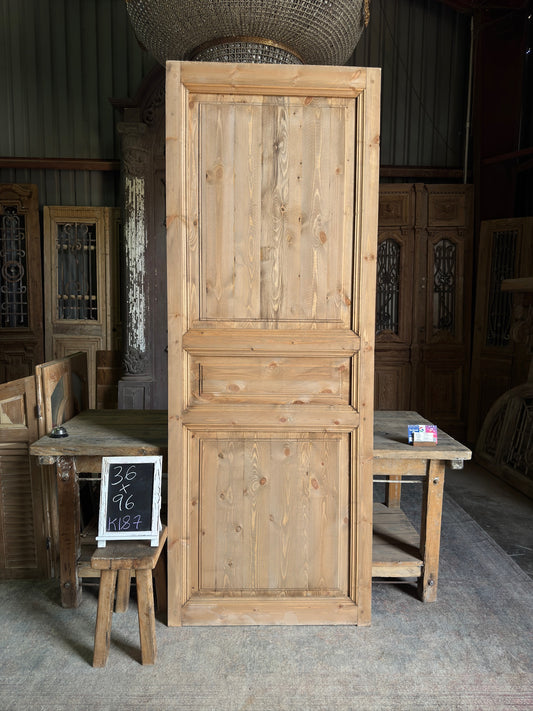 Handcrafted 3 Panel Solid Single Door - 36x96 K187