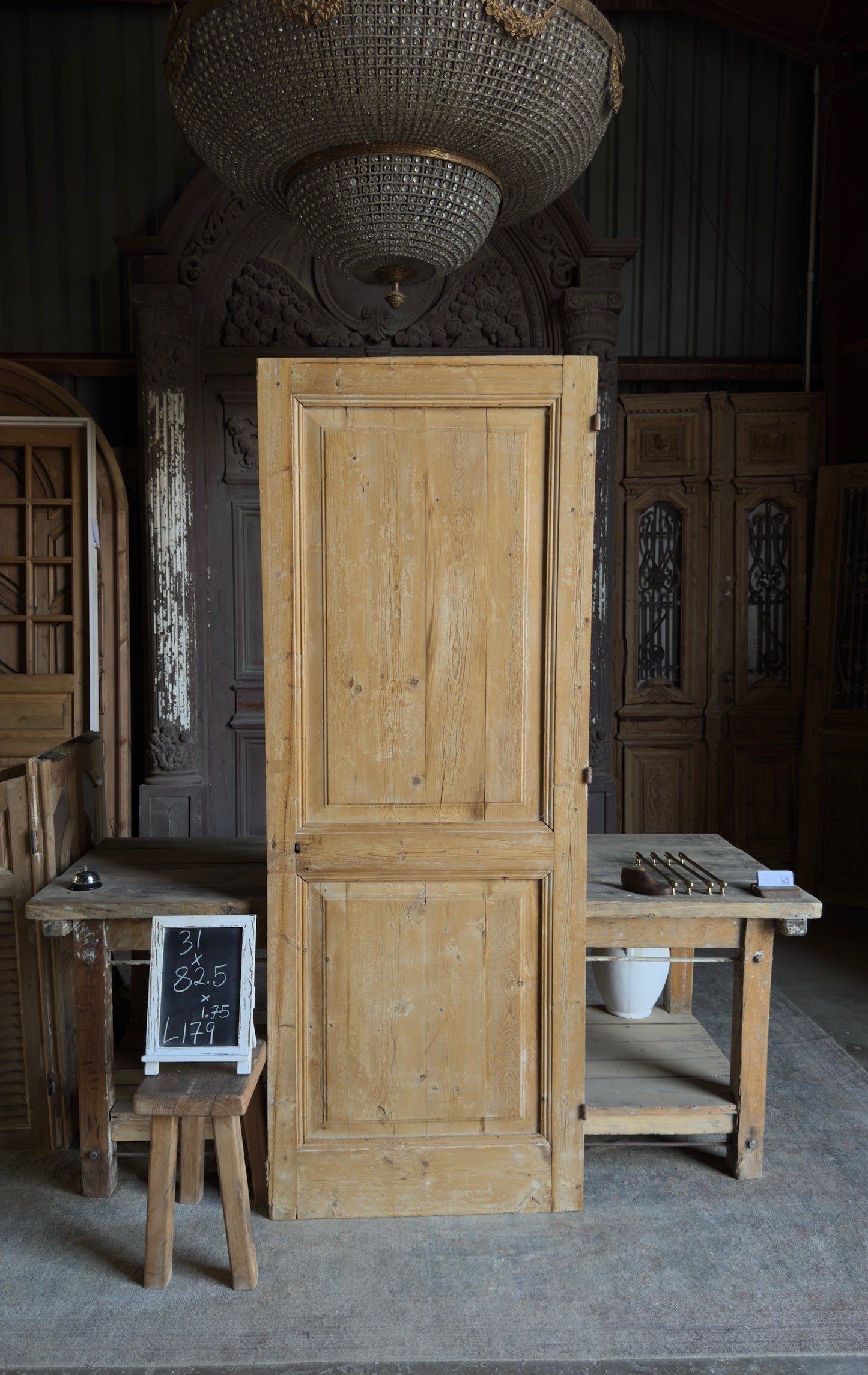 2 Panel Single Solid Antique Door - 31x82.5 - L179