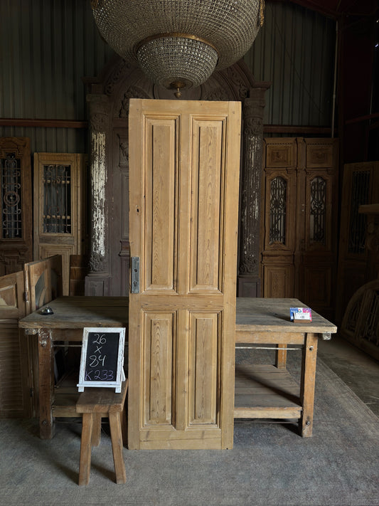 4 Panel Single Solid Antique Door - 26x84 K233
