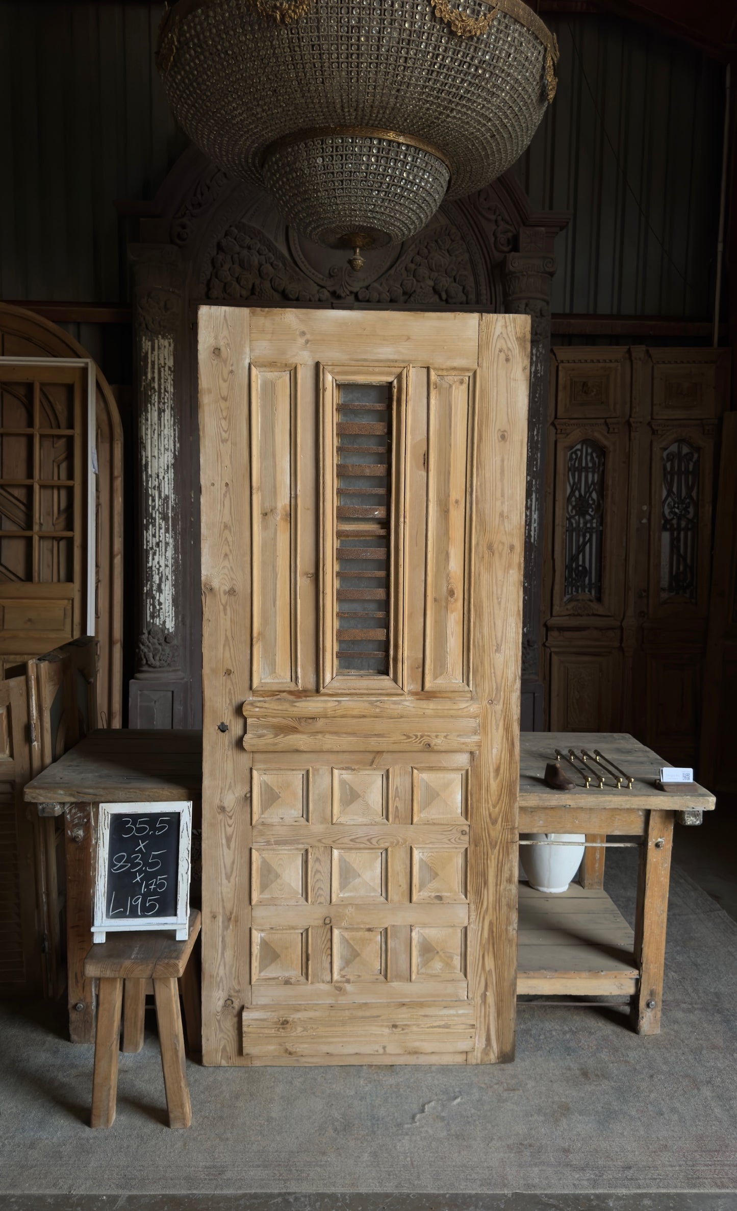 19th Century Single Antique Iron Door - 35.5x83.5 - L195