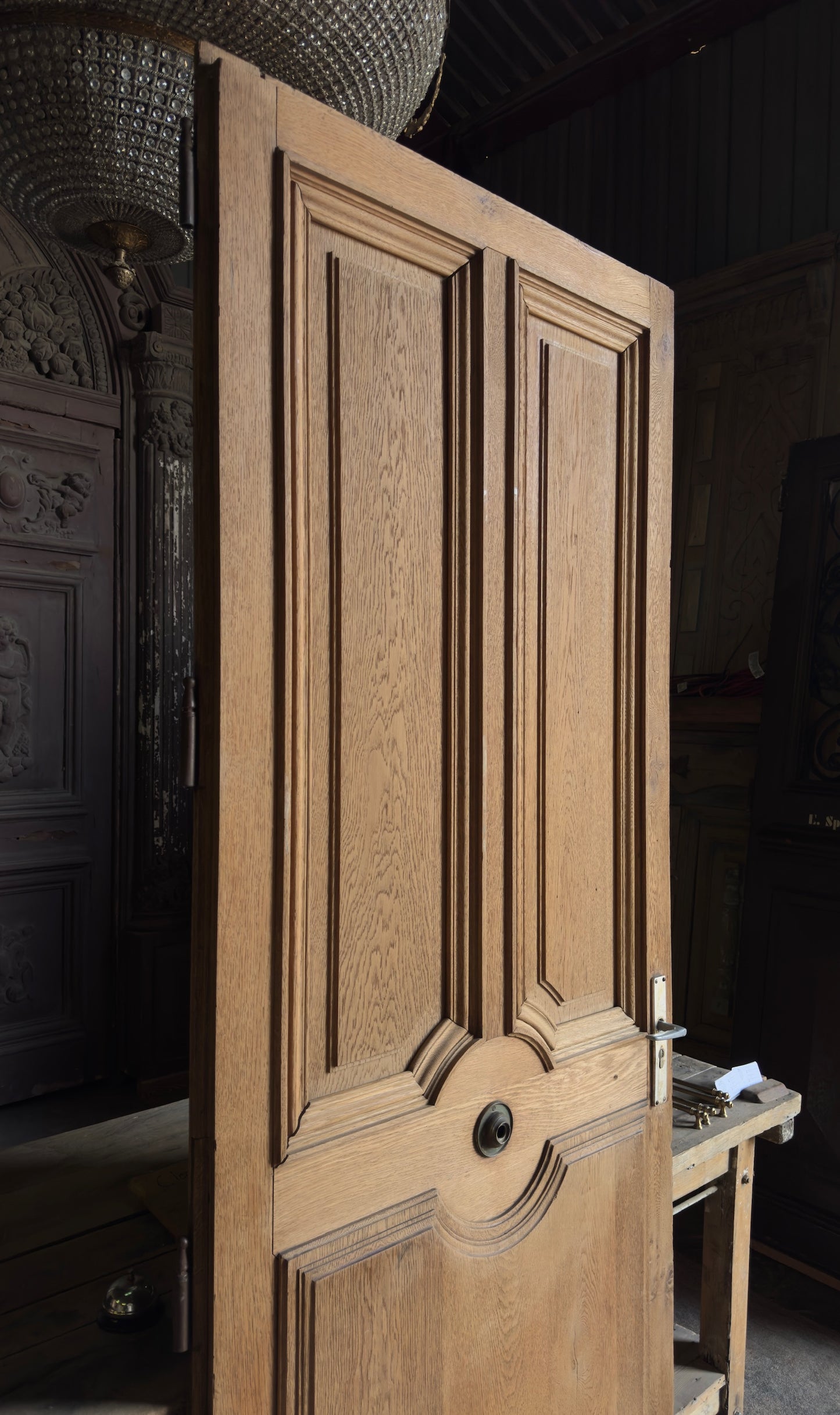 Parisian Arched 2-Panel Antique Single Door - 37.5x91.5 - L271