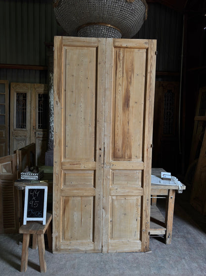 3 Panel Antique Solid French Doors - 44x95 J406