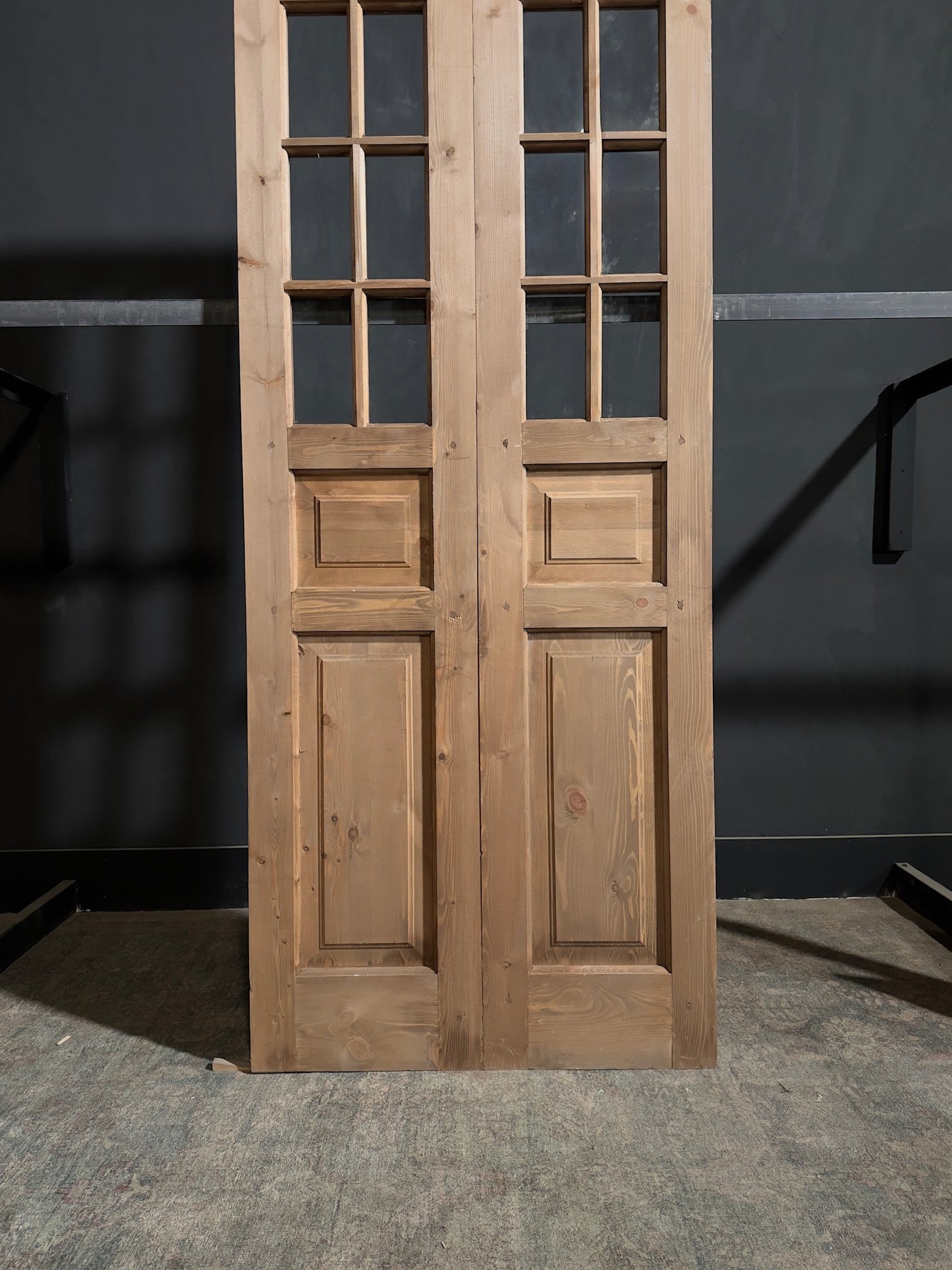 Handcrafted 8 Lite Glass French Doors - 36x96 - N234