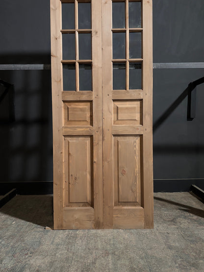Handcrafted 8 Lite Glass French Doors - 36x96 - N234