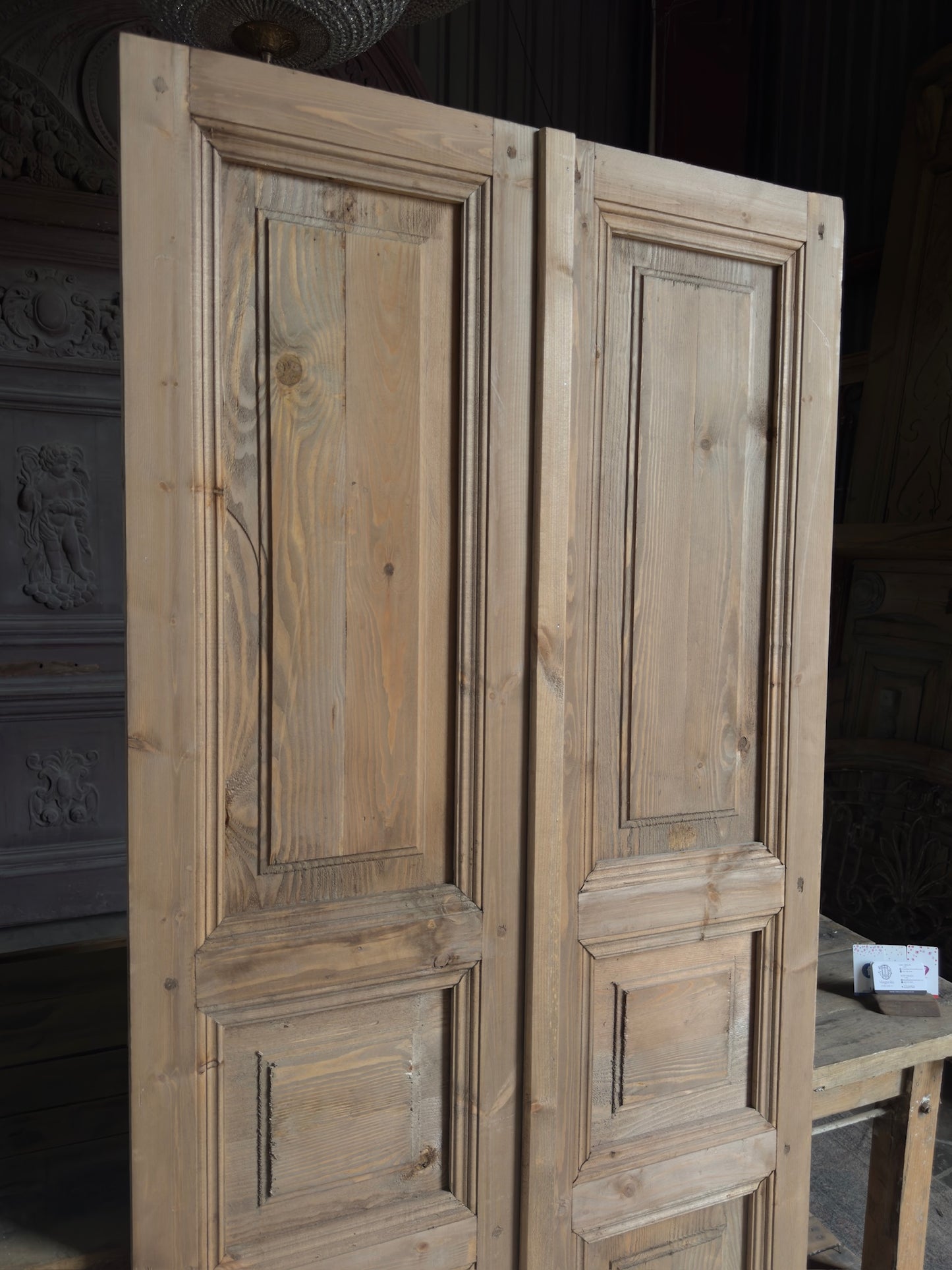 3 Panel Solid Baltic Pine French Doors - 36x80 K24