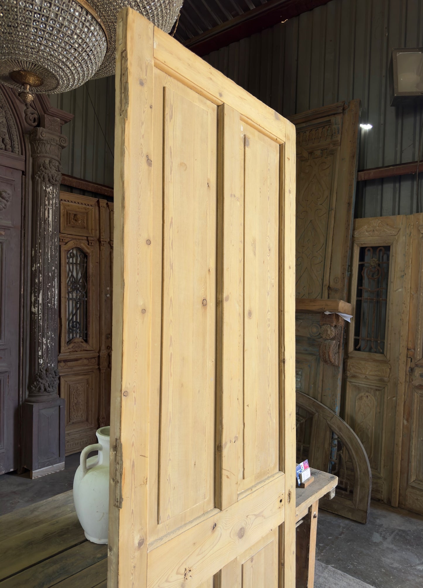 4 Panel Single Solid Antique Door - 34.25x93 K205