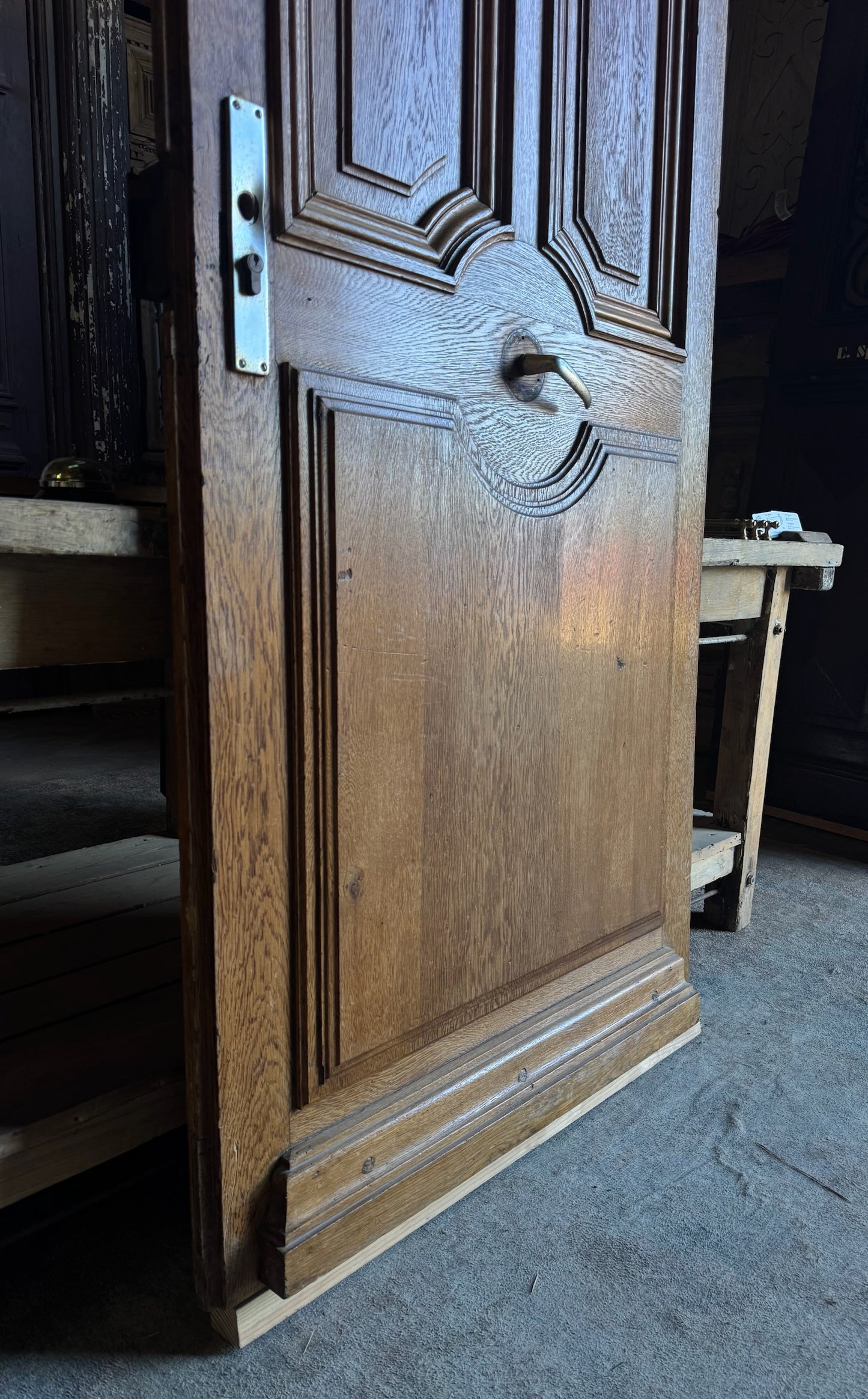 Parisian Arched 2-Panel Antique Single Door - 35x92.5 - L279