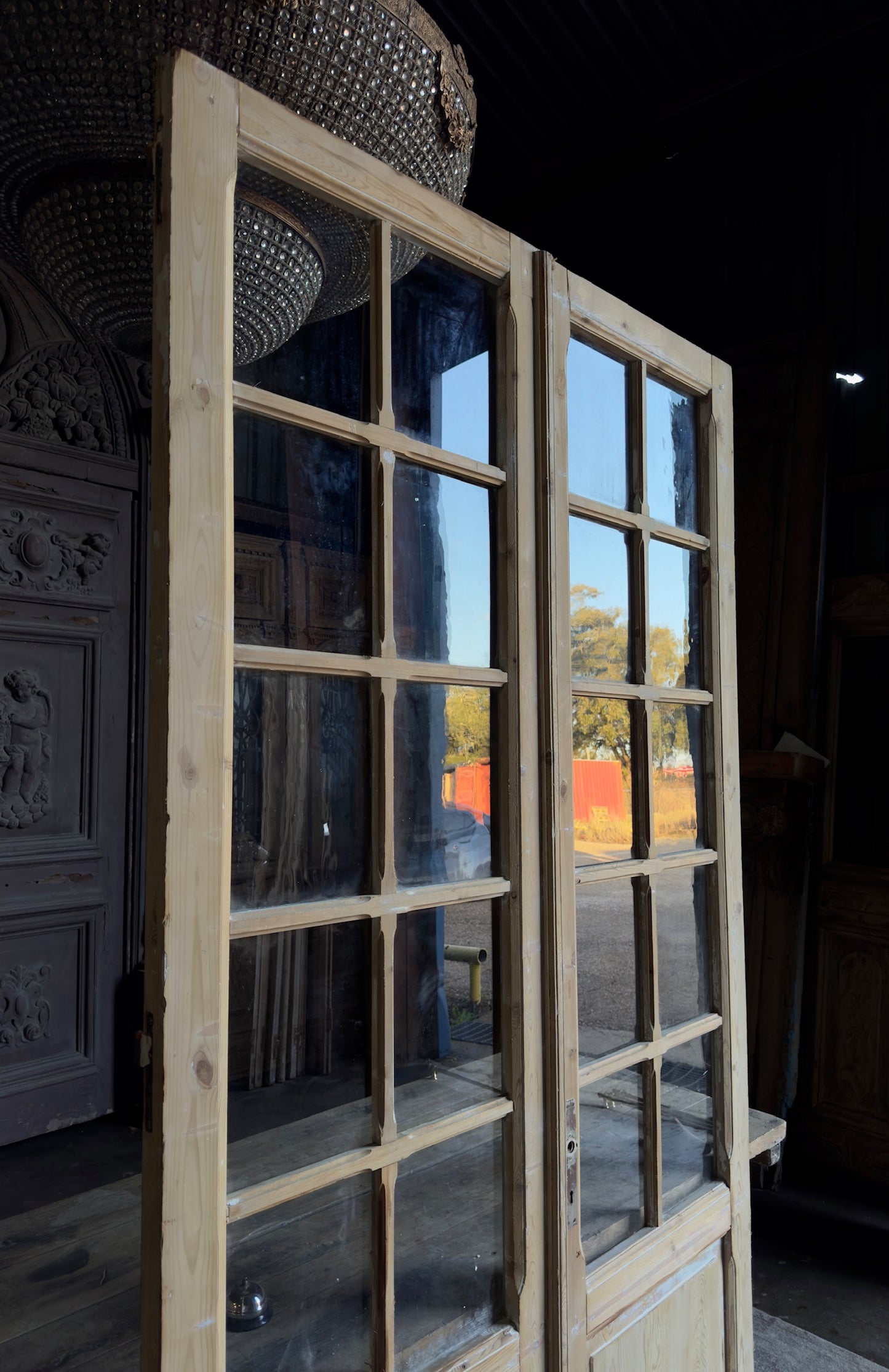 Classic Antique Glass French Doors - 56.25x101 - L127