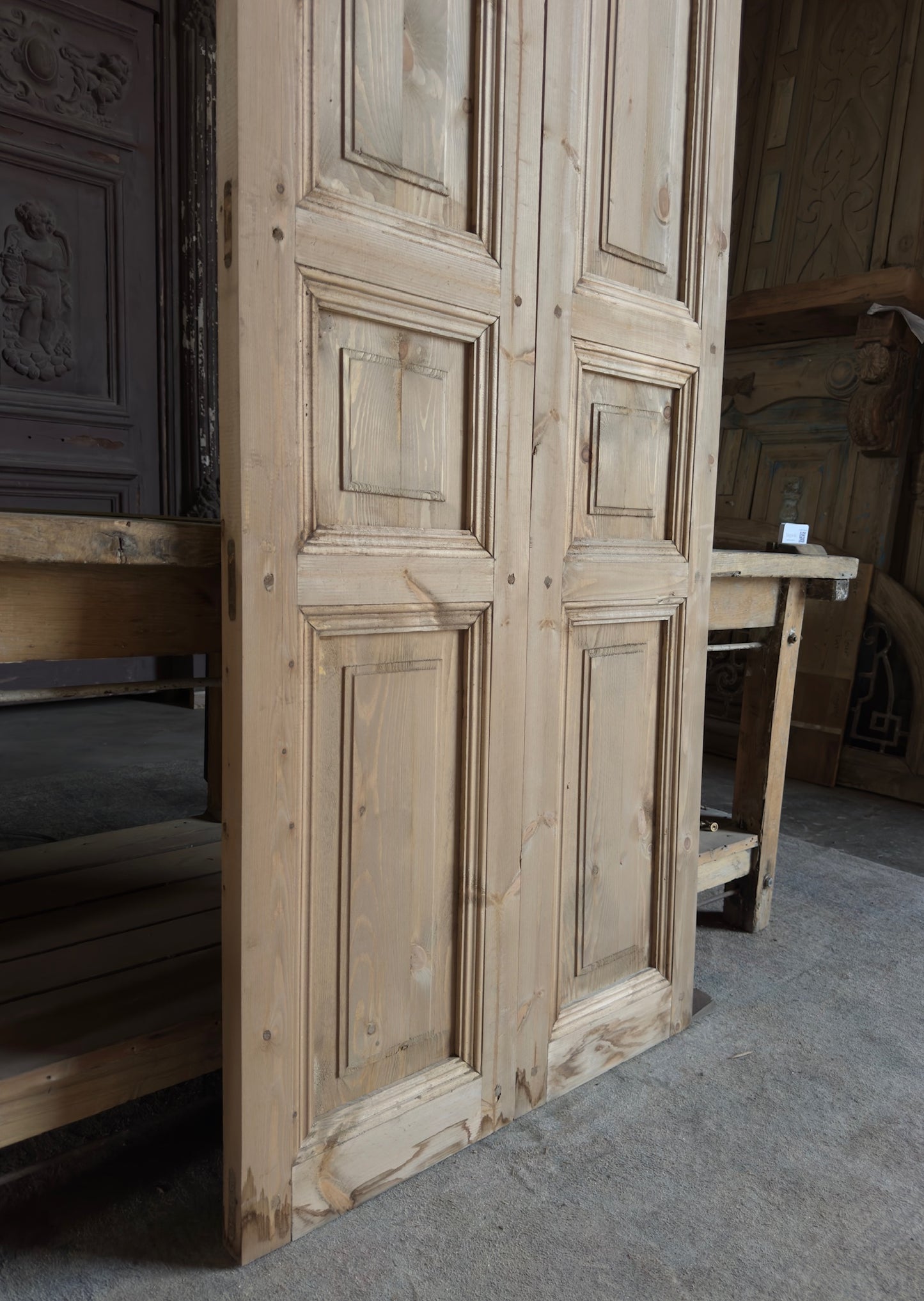 Handcrafted 3 Panel Solid French Doors - 32x80 L35
