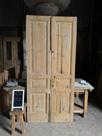 3 Panel Antique Solid French Doors - 40.75x89.25 J424