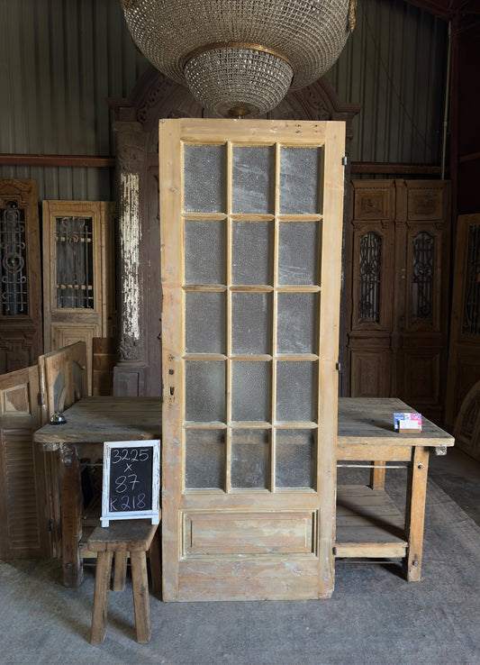 15 Lite Antique Glass Single Door - 32.25x87 K218