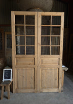 Handcrafted 8 Lite Glass French Doors - 60x96 L11
