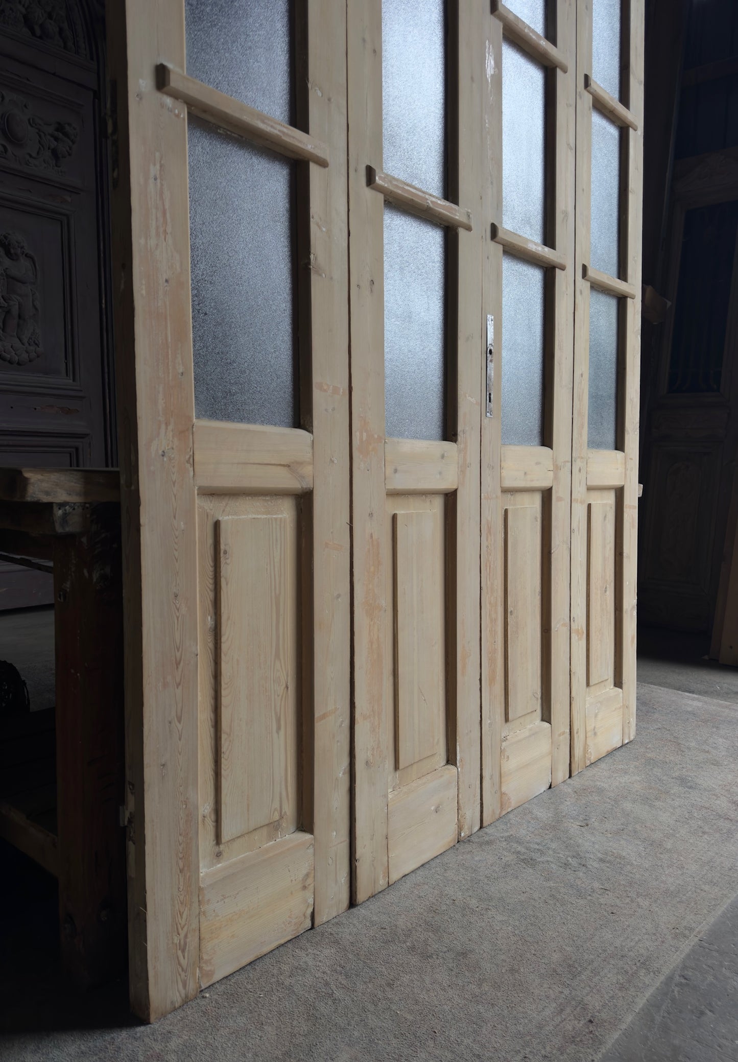 Antique Bi-Fold French Glass Doors - 66.75x92 - L135