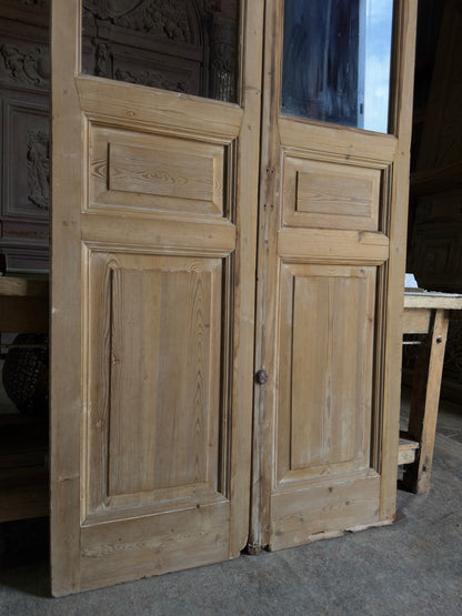3 Panel Antique Glass French Doors - 42.75x98 J459