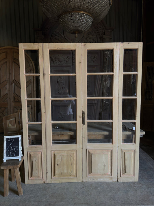 Antique Bi-Fold French Glass Doors - 70x83.75 - L131