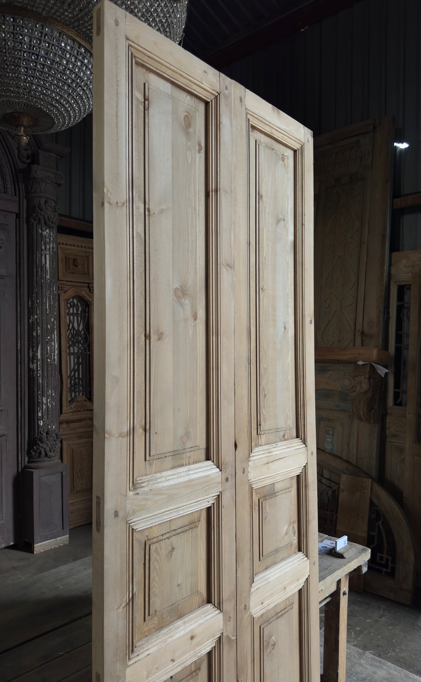Handcrafted 3 Panel Solid French Doors - 36x96 K21