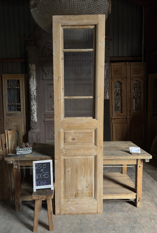 Reeded Glass Antique Single Door - 25.5x101.75 K166