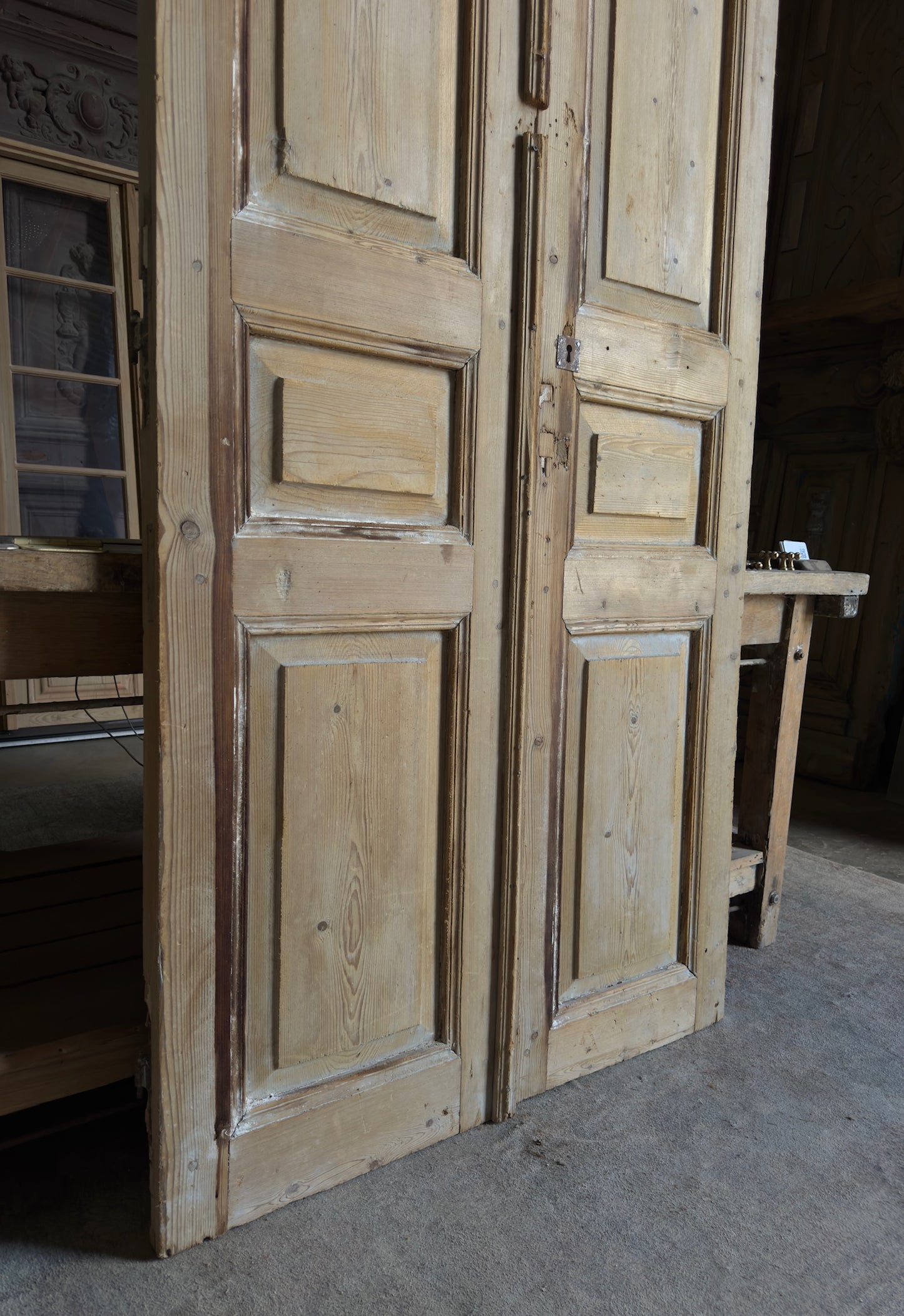 Antique 6 Panel Double Doors - 39.5x82.5 - L523