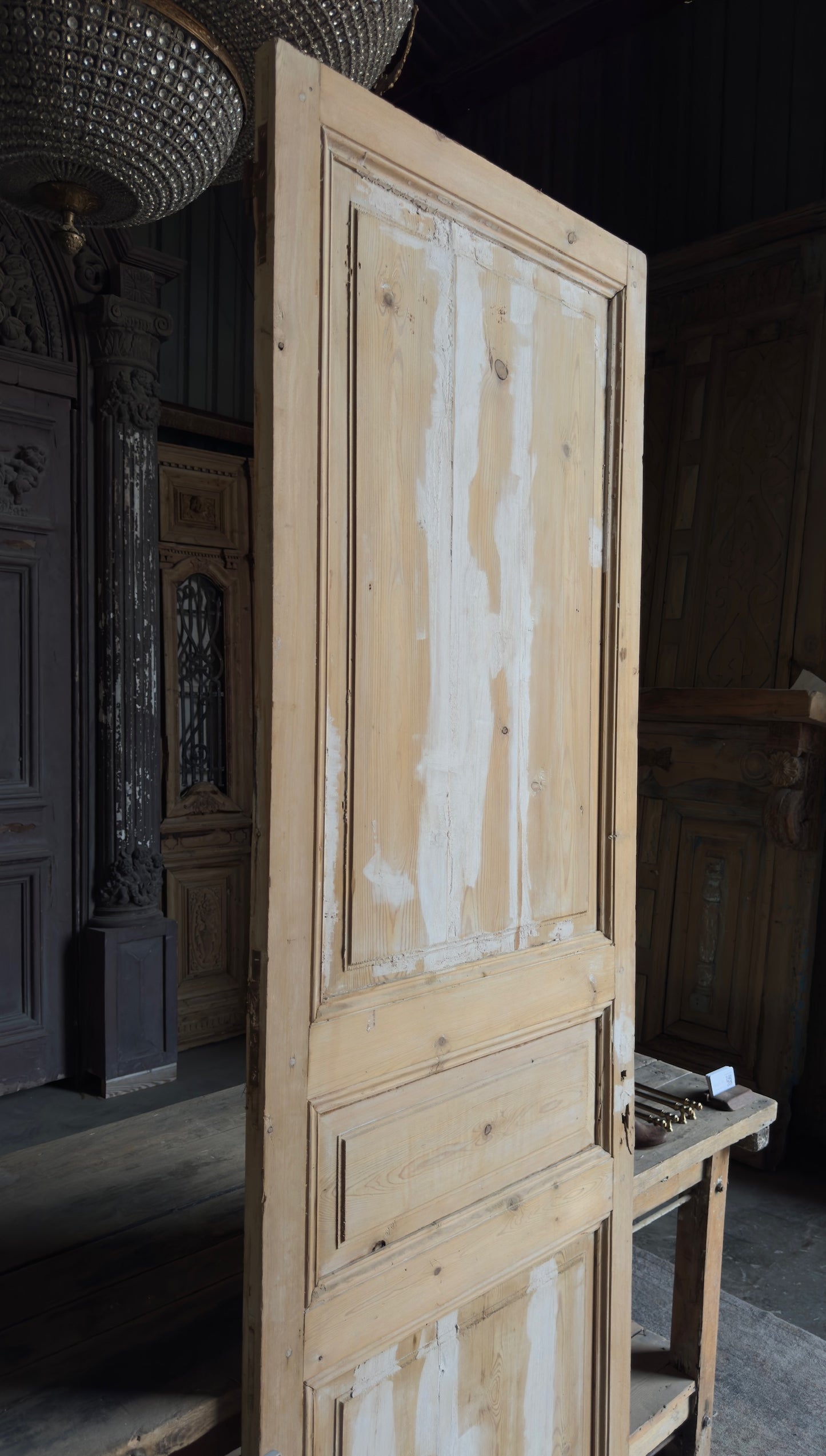 3 Panel Single Solid Antique Door - 30x93.25 - L190