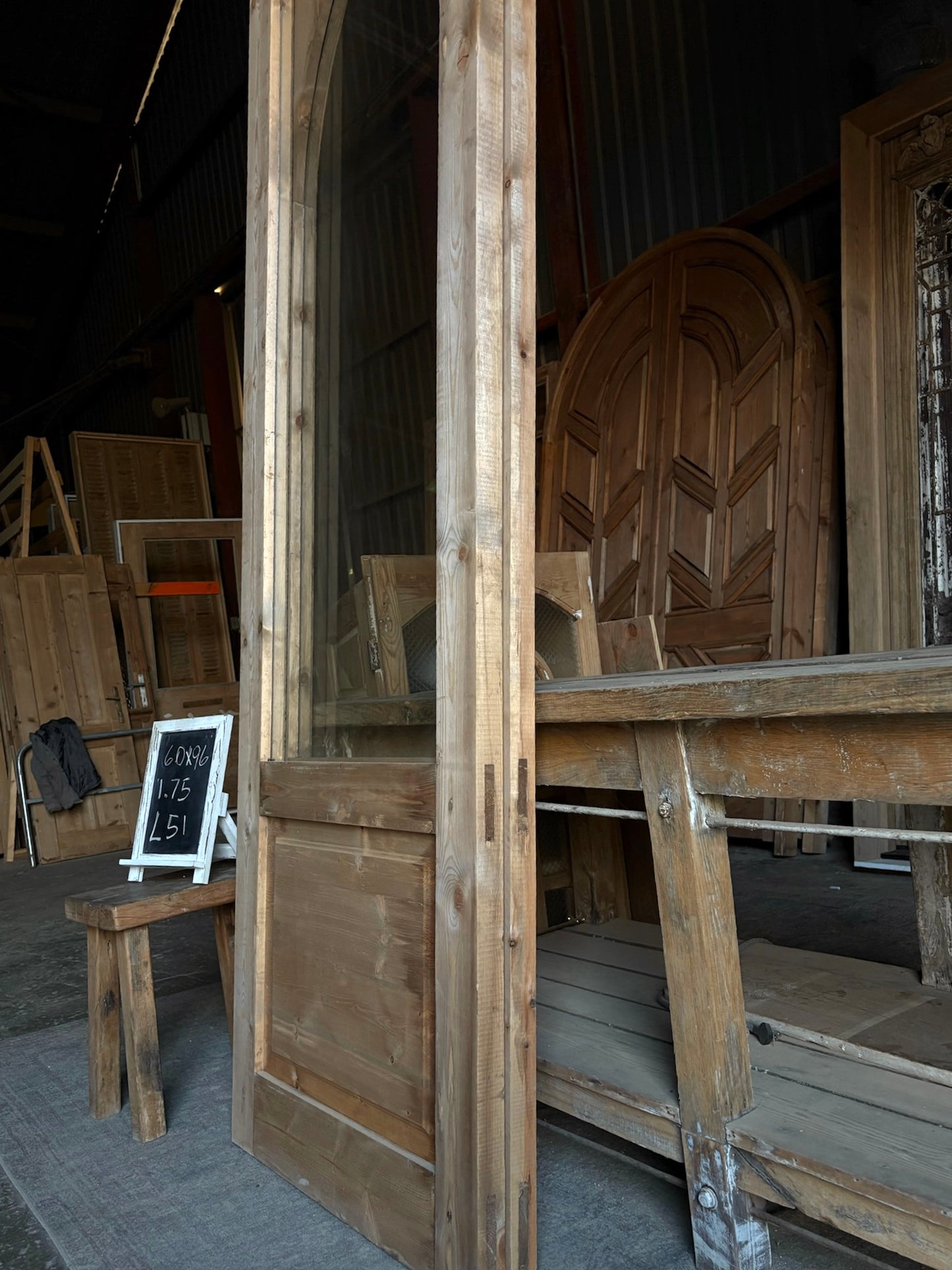 (Valencia) Handcrafted Arched Open Glass French Doors - 60x96 L51