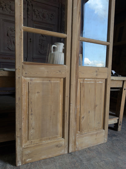 8 Lite European Antique Glass French Doors - 40.25x84 J276