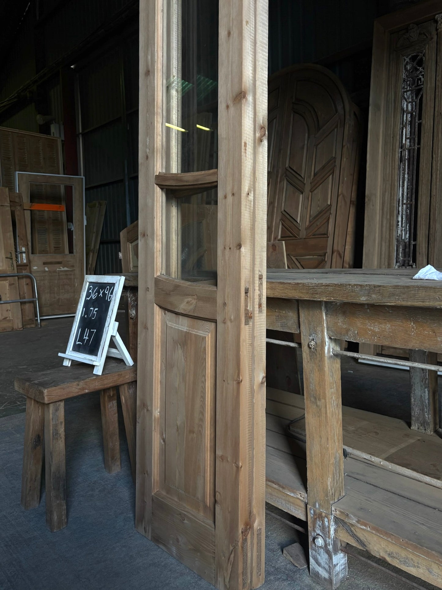 (Camille) Handcrafted Glass French Doors - 36x96 L47