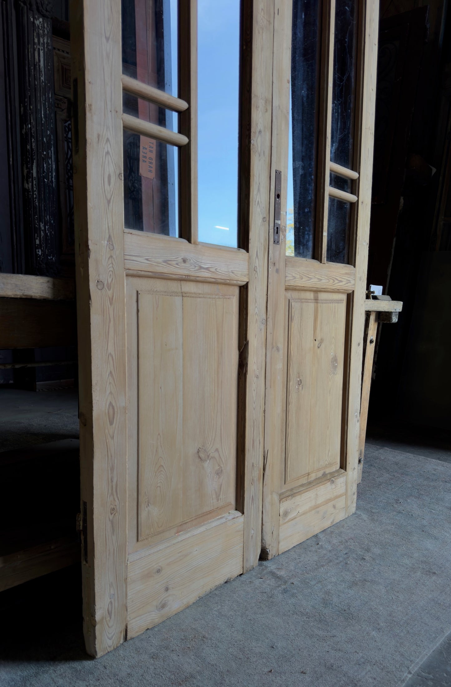 Antique Art Nouveau Glass French Doors - 44x87.25 - L486