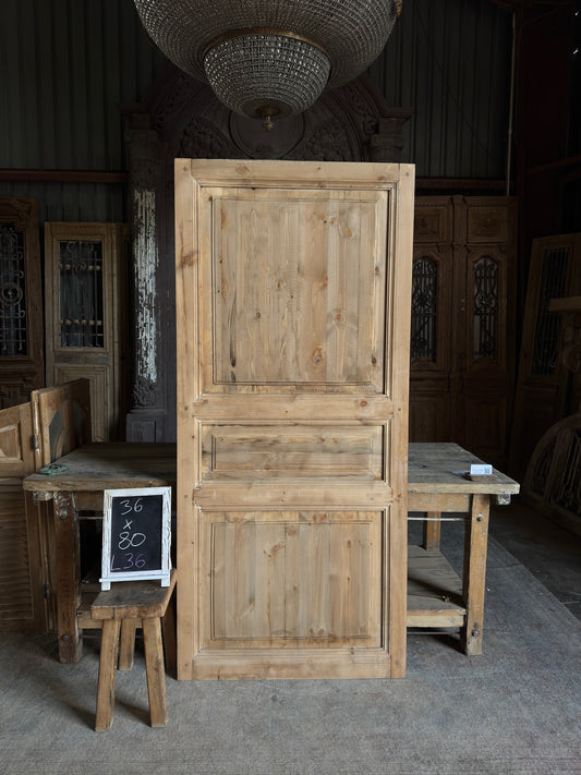 Handcrafted 3 Panel Solid Single Door - 36x80 L36