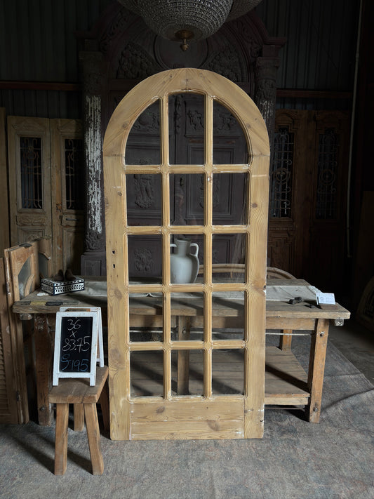 Full Lite Antique Arched Glass Single Door - 36x83.75 J195
