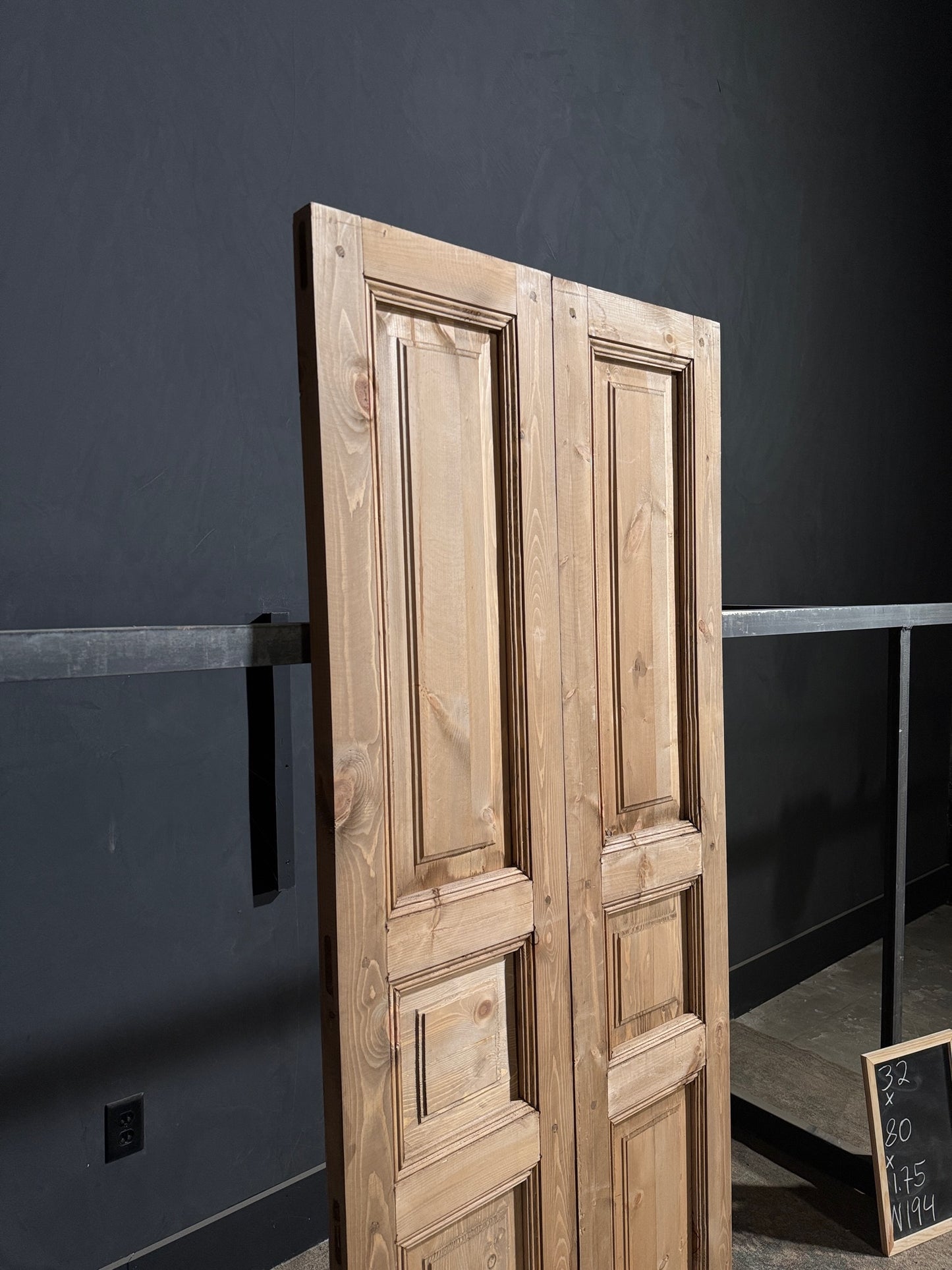 Handcrafted 3 Panel Solid French Doors - 32x80 - N194
