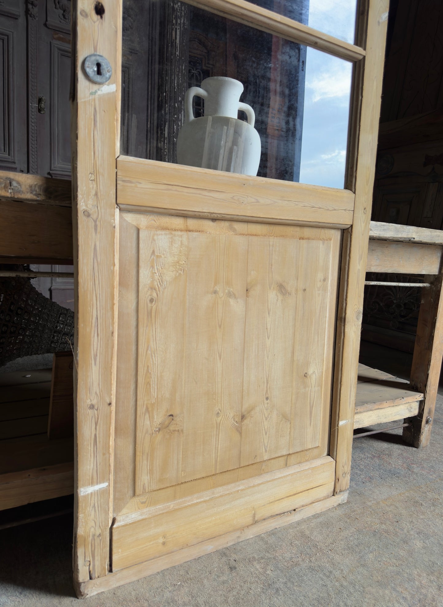 4 Lite Antique Glass Single Door - 28.5x88.5 K128