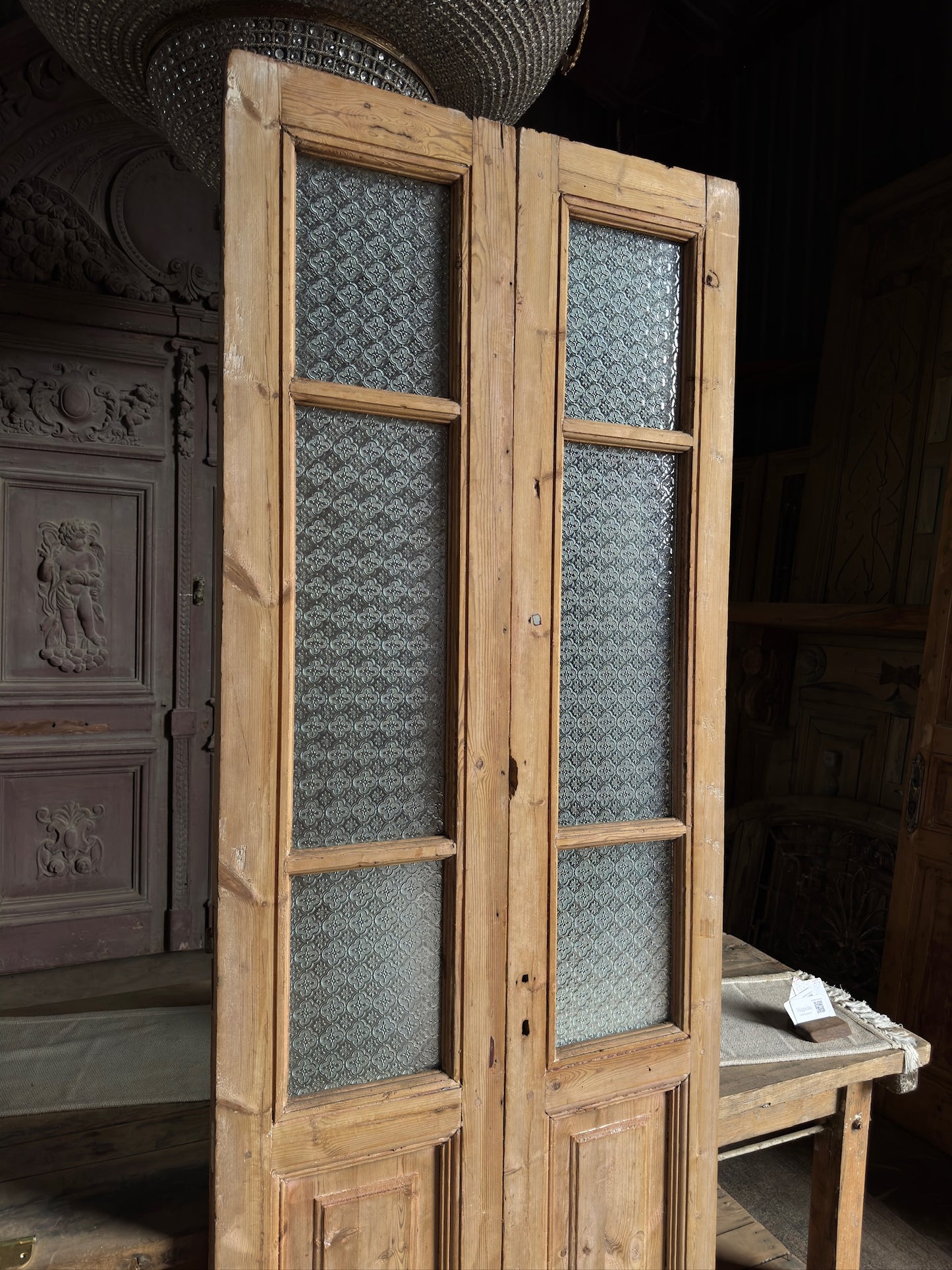 3 Lite Antique French Glass Doors - 32.75x92 J534