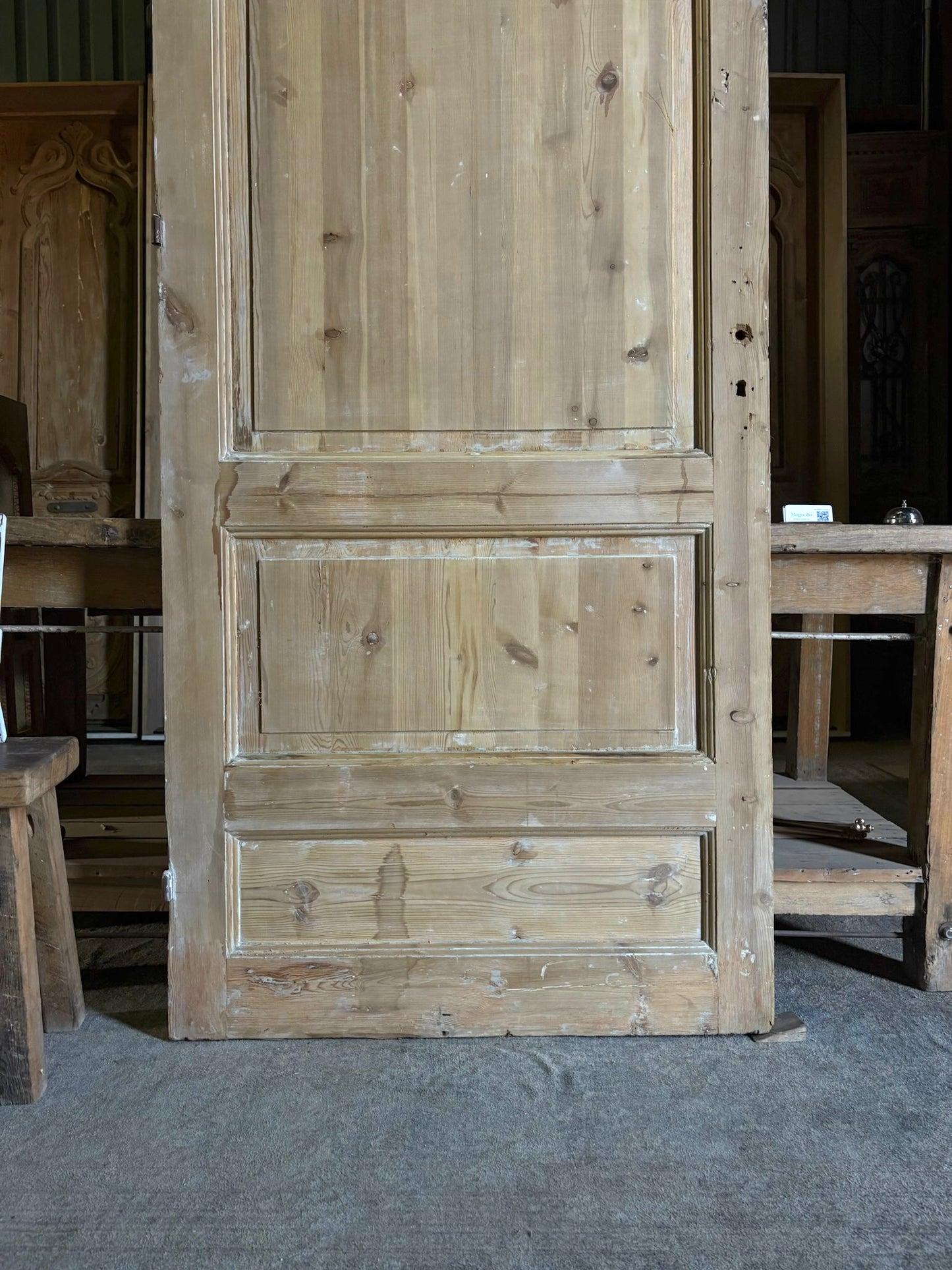 19th Century European Antique Glass Single Door - 36x92 - L57