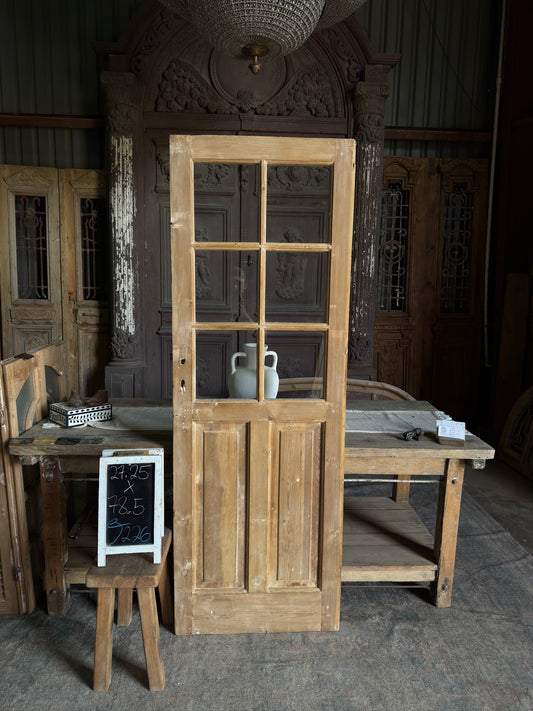 6 Lite Antique Glass Single Door - 27.25x78.5 J226