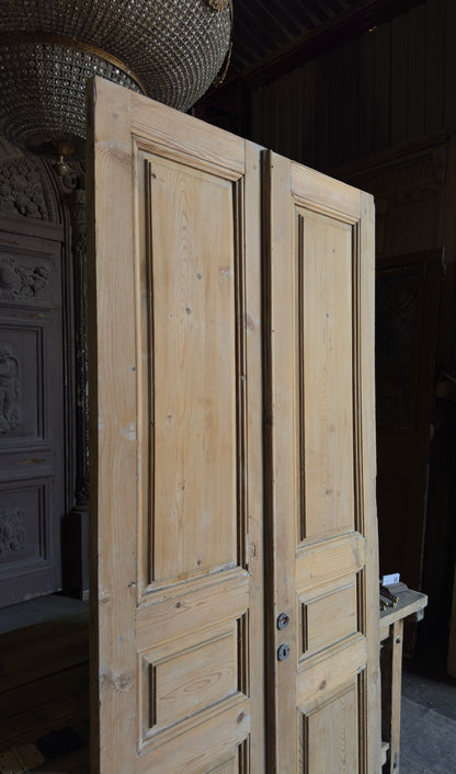 3 Panel Antique Solid French Doors - 43x91.5 - L345