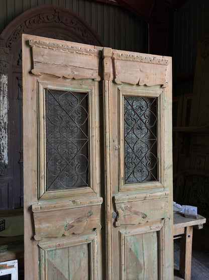 Classy Antique Iron French Doors - 44x85.25 J7