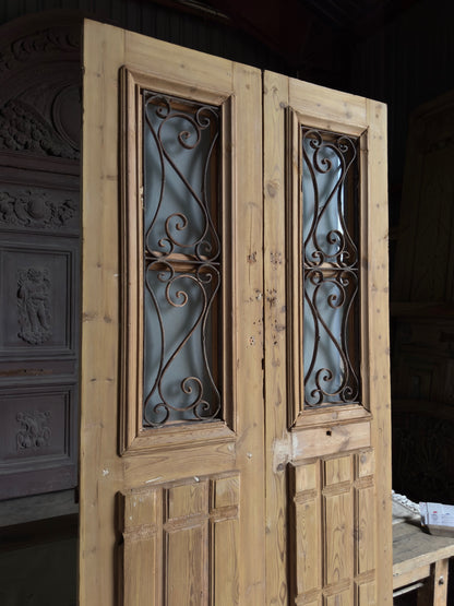 Antique Iron French Double Doors - 36.25x89.25 J42