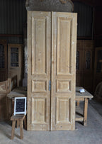3 Panel Antique Solid French Doors With Raised Molding - 43.25x104.25 K354