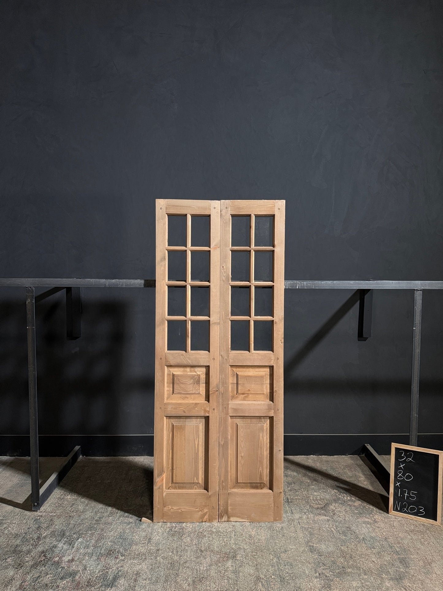 Handcrafted 8 Lite Glass French Doors - 32x80 - N203