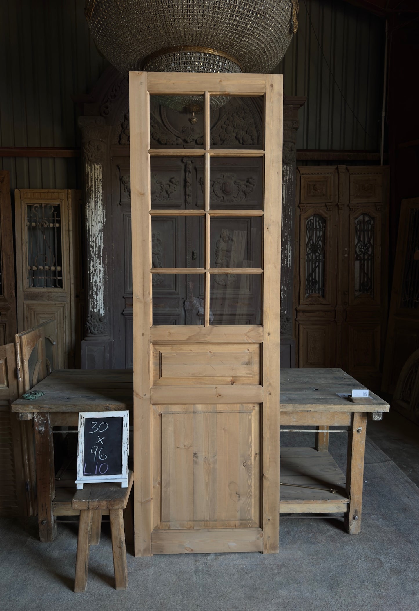 Handcrafted 8 Lite Single Glass Door - 30x96 L10