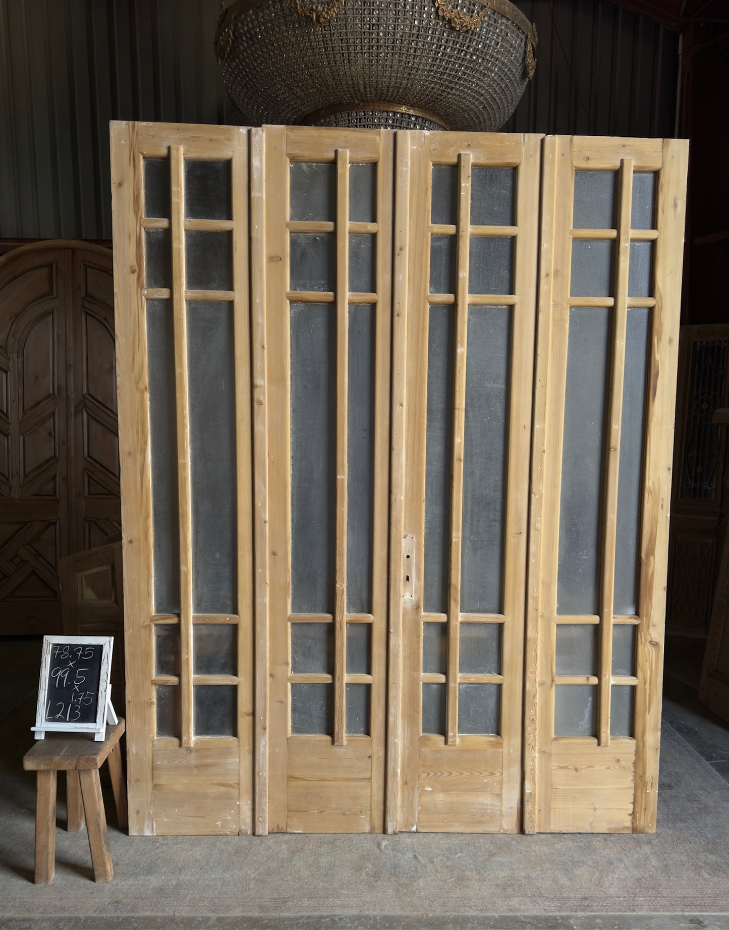 Unique Antique Bi-Fold Glass Doors - 78.75x99.5 - L213