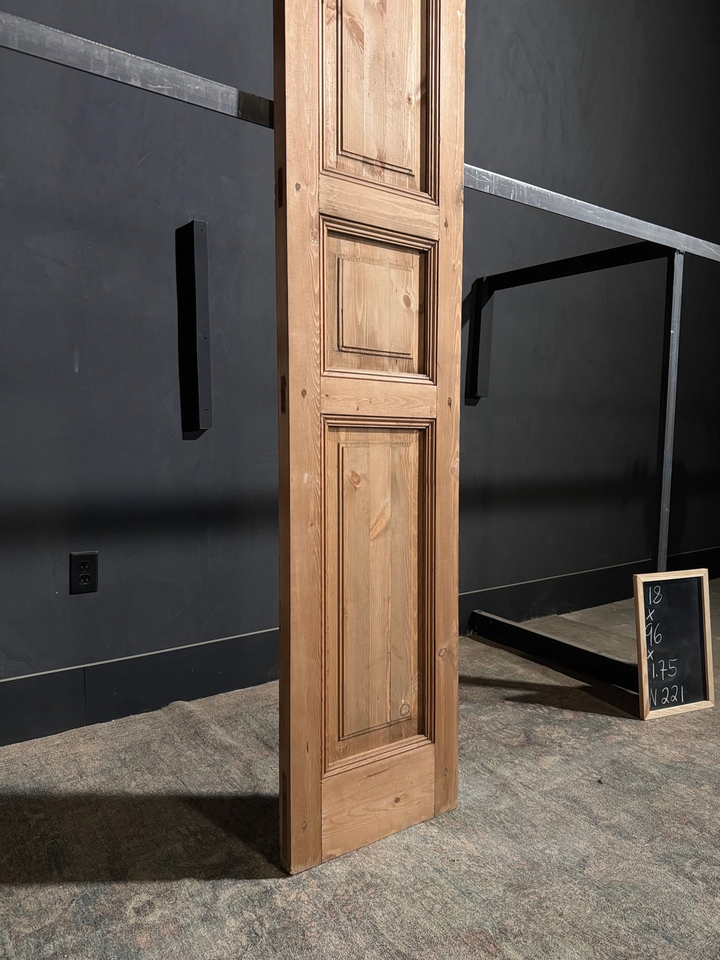 Handcrafted 3 Panel Solid Single Door - 18x96 - N221