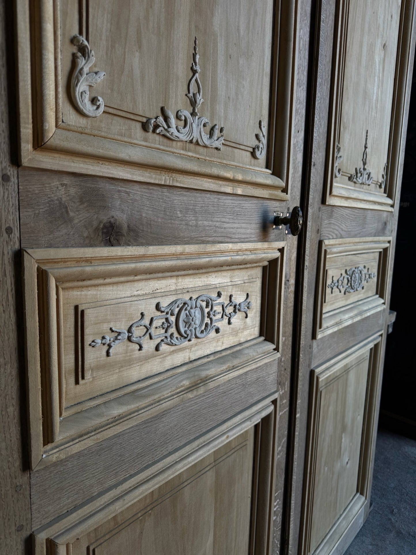 French Chateau Ornate Antique Double Doors - 55.5x106 - L268