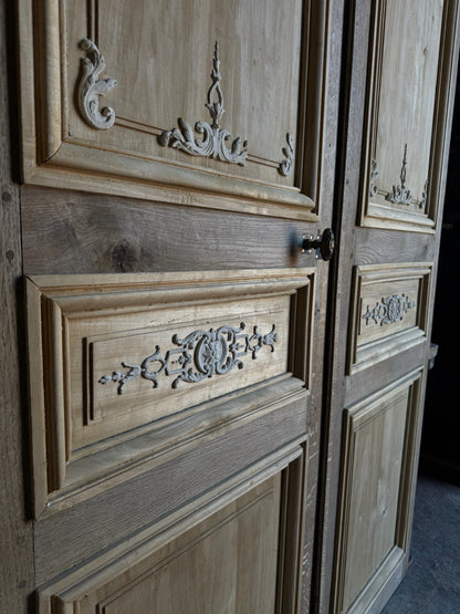 French Chateau Ornate Antique Double Doors - 55.5x106 - L268