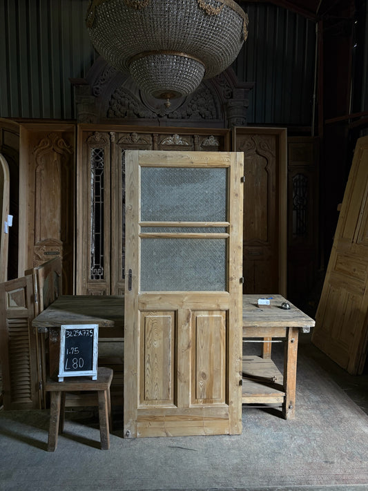 19th Century Antique Glass Single Door - 32.25x77.5 - L80