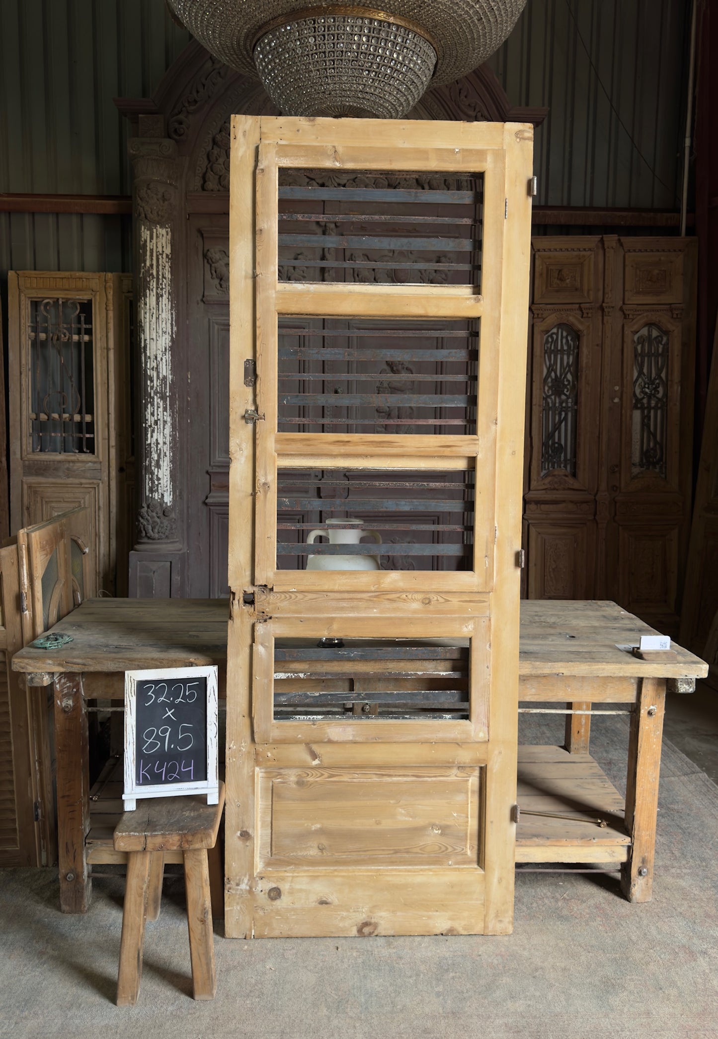 Horizontal Pattern Antique Iron Single Door - 32.25x89.5 K424