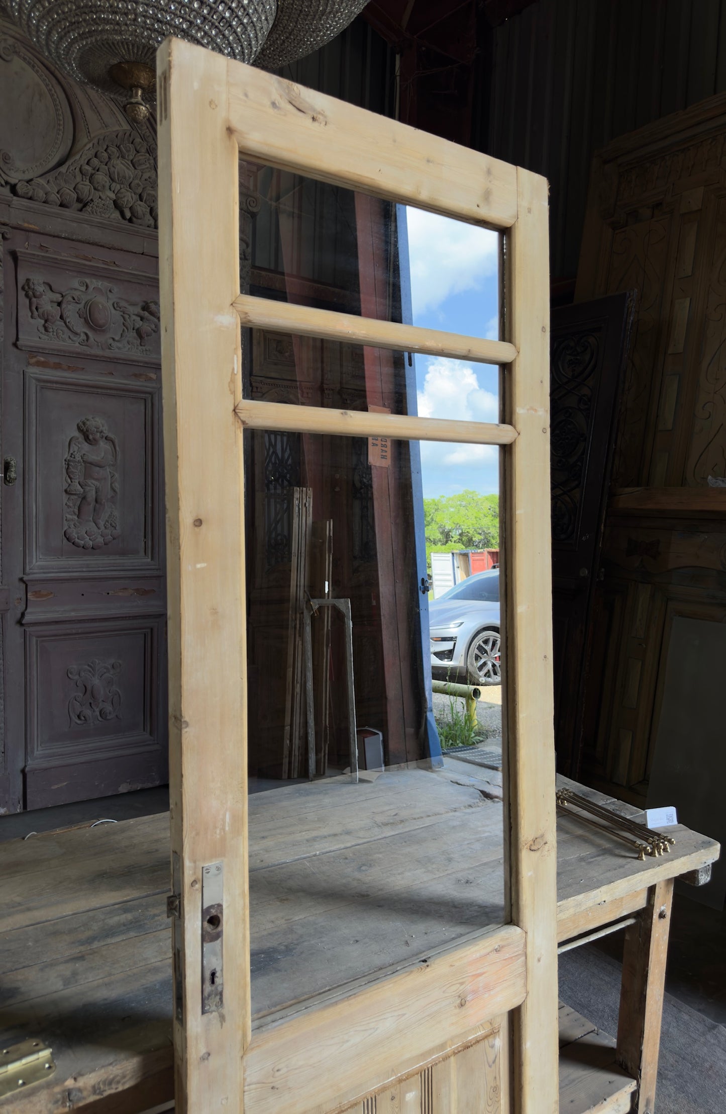 Antique Glass 3 Lite Single Door - 28.75x84.75 - L604