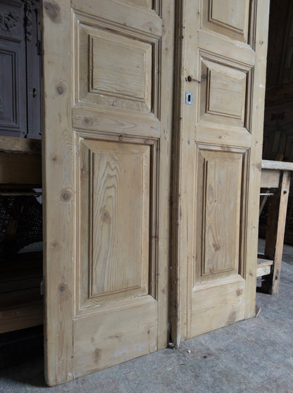 3 Panel Antique Solid French Doors - 39.5x92.5 K137