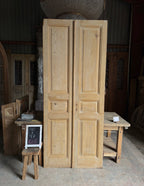 3 Panel Antique Solid French Doors - 40x97 K65