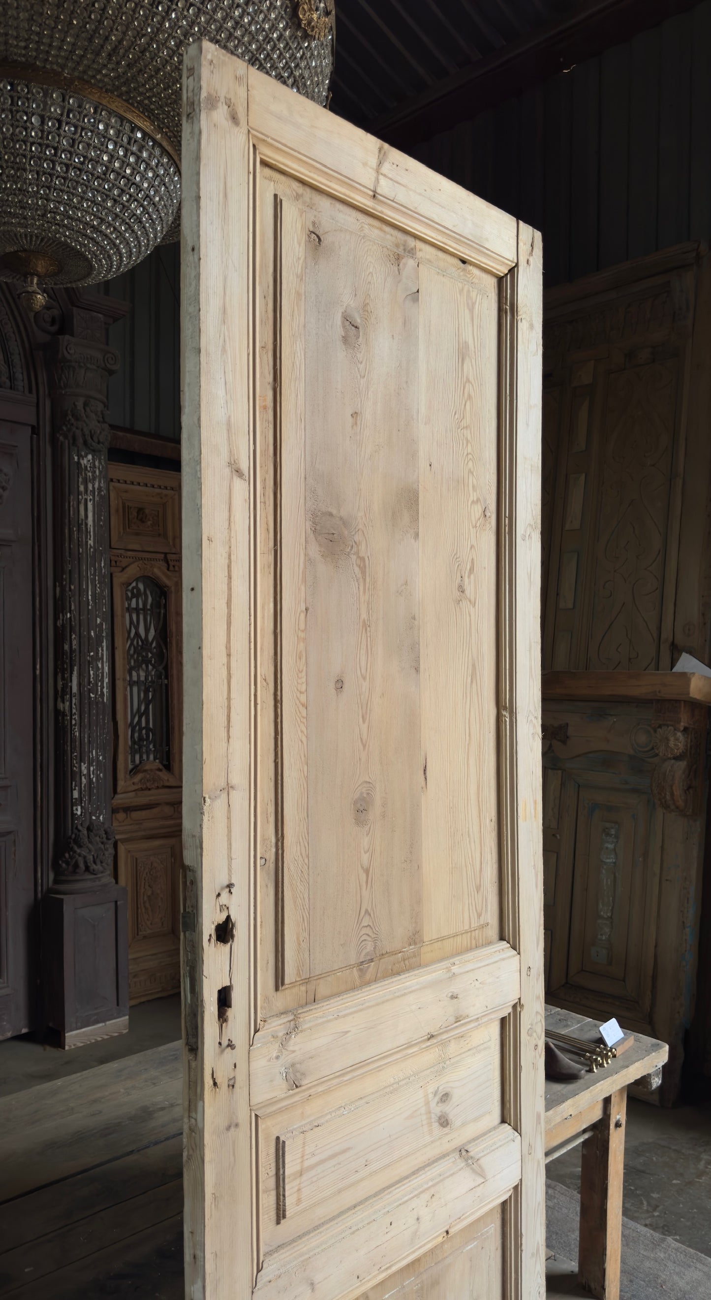 3 Panel Single Solid Antique Door - 31x98.5 - L174